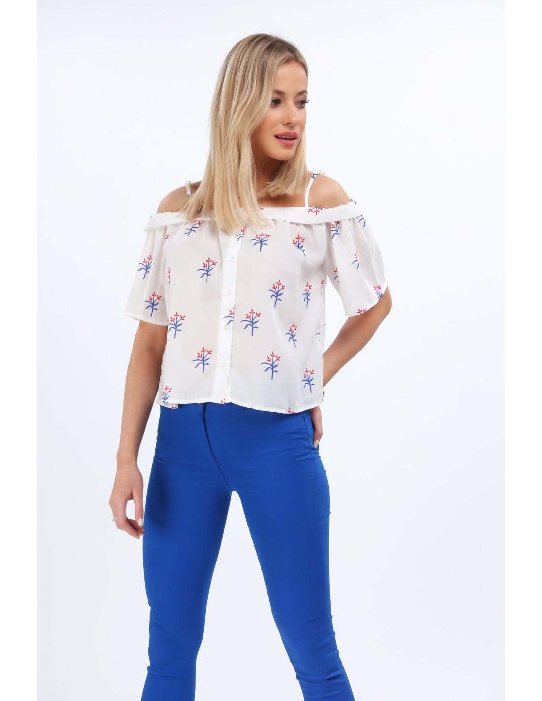 Bluza crem cu umerii goi MP28341 - Magazin online - Boutique